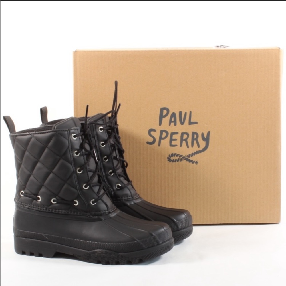NIB Sperry Top-Sider Gosling Duck Boots Black - Picture 2 of 8